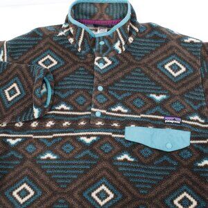 Patagonia Synchilla Pullover Men’s Medium Snap T Fleece Abstract Aztec 2013